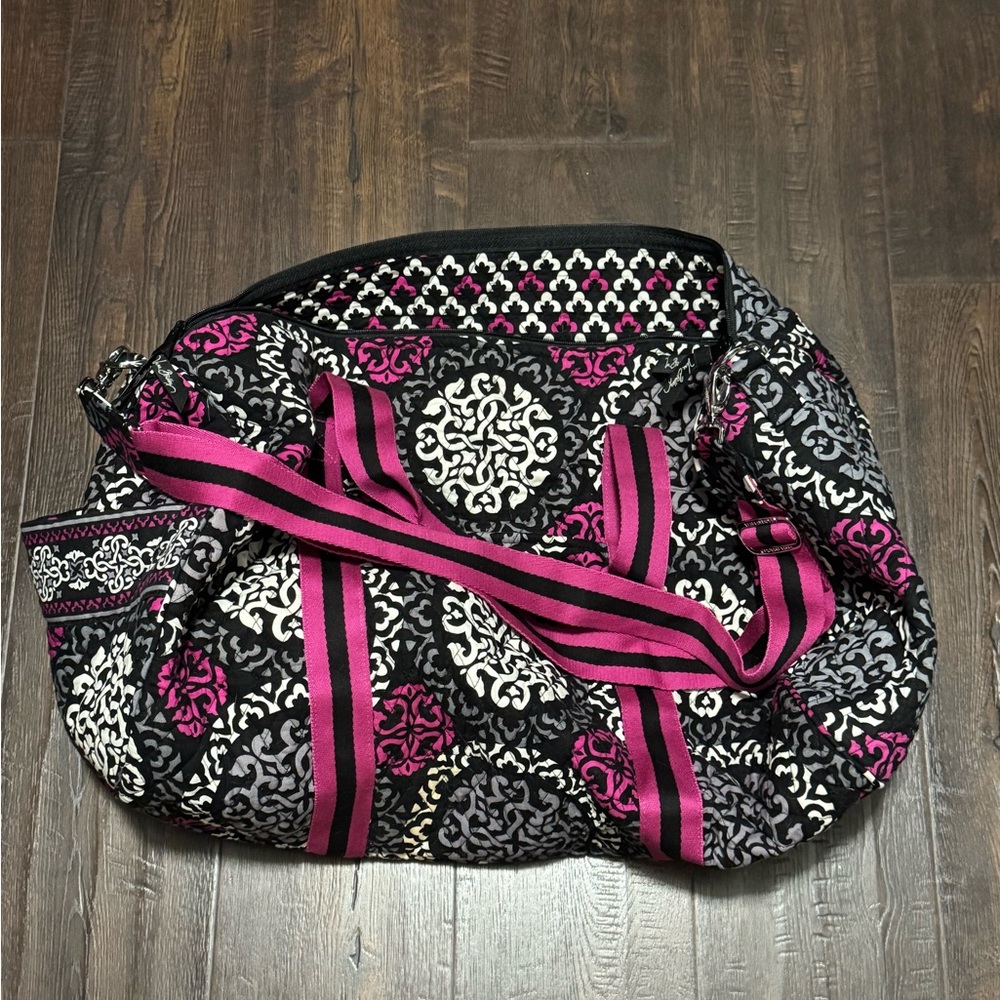 Vera Bradley Black and Pink Patterned Travel Bag